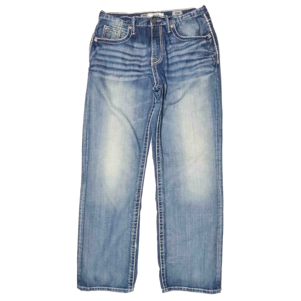 BKE Seth‎ Blue Straight Leg Denim Distressed Faded Classic Jeans Mens Size 33x31
